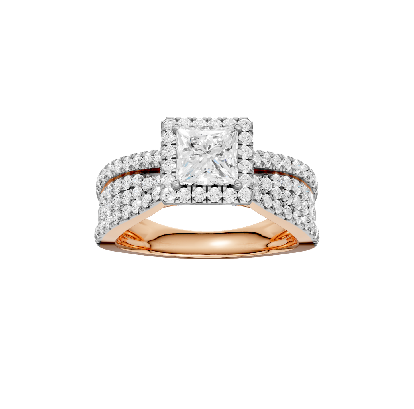 1.75ct Pear Fancy Certified Single Halo Lab Diamond Ring