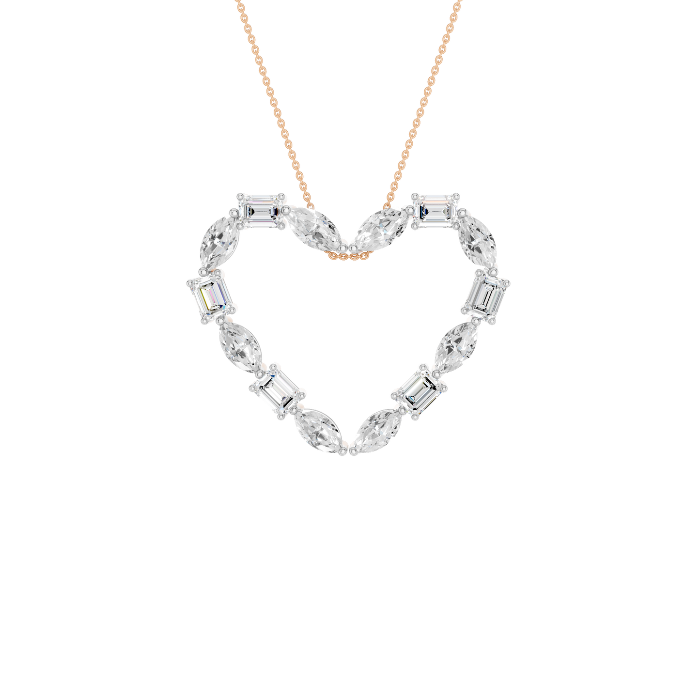 2.40ct Emerald & Marquise Certified Lab Diamond Pendant