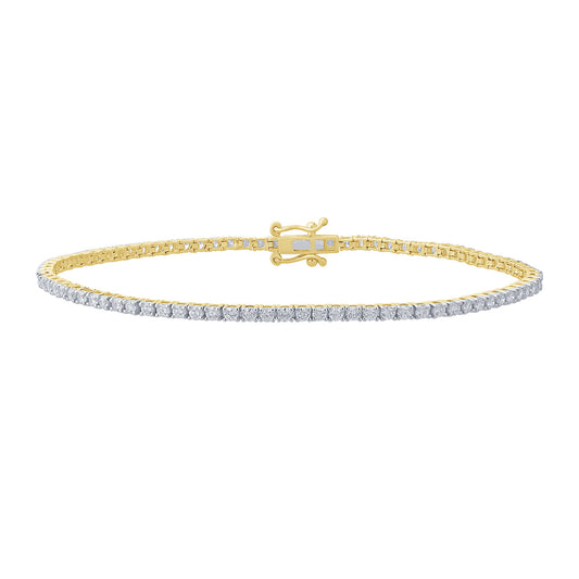 Certified 2 CTW Round VS Lab Grown 7" Tennis Bracelets 14KT Gold