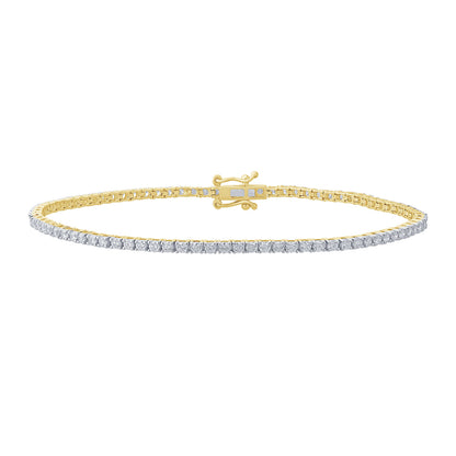 Certified 2 CTW Round VS Lab Grown 7" Tennis Bracelets 14KT Gold