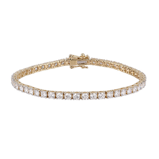 Certified 6 CTW Round VS Lab Grown 7" Tennis Bracelets 14KT Gold