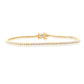 Certified 1 CTW Round VS Lab Grown 7" Tennis Bracelets 14KT Gold