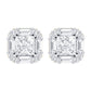 Certified 2.33 CTW Round & Baguette & Princess Cut VS Lab Grown Stud Earrings w/ 1.84 CTW Princess CutCenter 14KT Gold