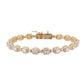 Certified 5.33 CTW Emerald and Round Cut VS Lab Grown 7" Fancy Bracelets 14KT Gold