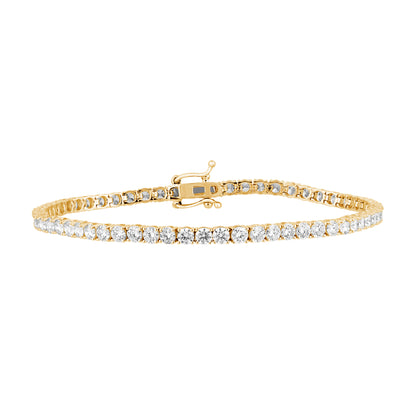 Certified 5 CTW Round VS Lab Grown 7" Tennis Bracelets 14KT Gold