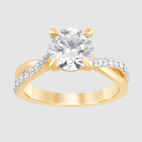 2.25ct Portuguese Cut Round Certified Lab Diamond Ring
