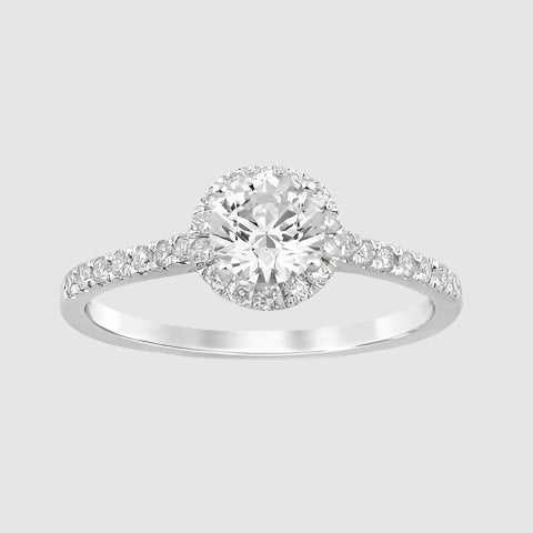 0.88ct Portuguese Cut Round Certified Lab Diamond Ring