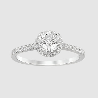 0.88ct Portuguese Cut Round Certified Lab Diamond Ring