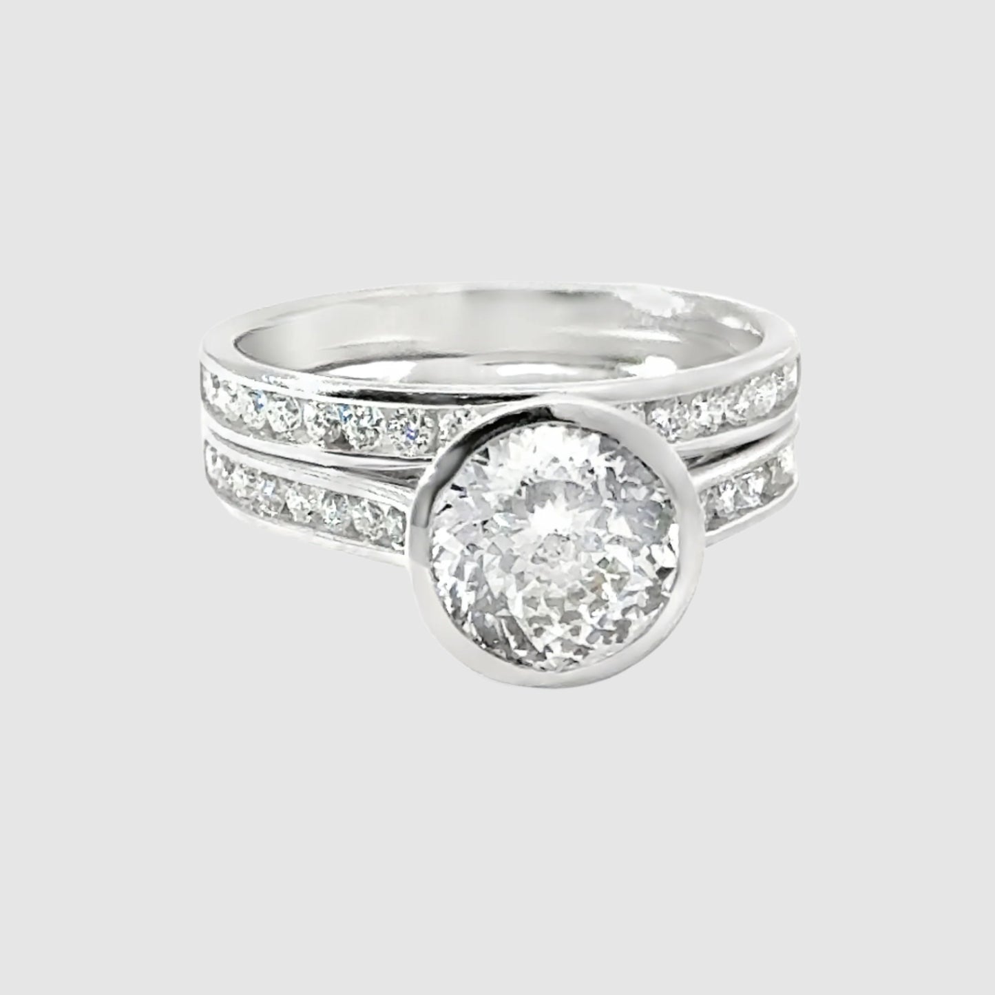 2.50ct Portuguese Cut Round Certified Lab Diamond Ring