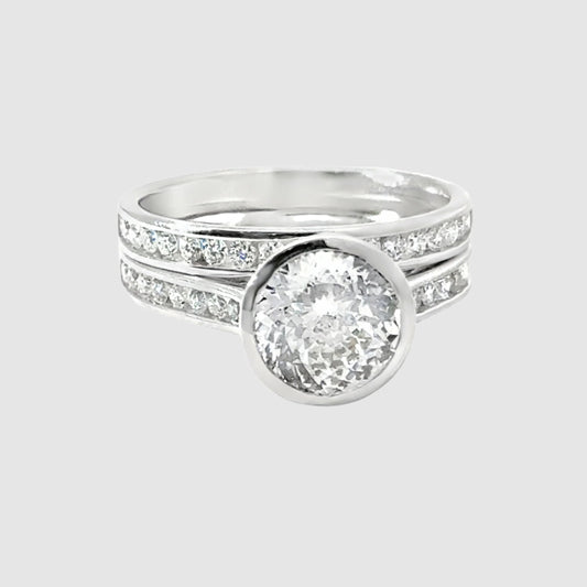 2.50ct Portuguese Cut Round Certified Lab Diamond Ring