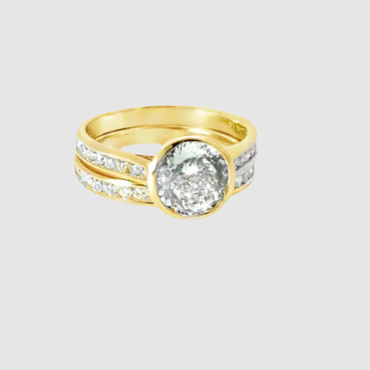 2.50ct Portuguese Cut Round Certified Lab Diamond Ring