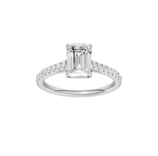 1.25ct Emerald Certified Solitaire Lab Diamond Ring