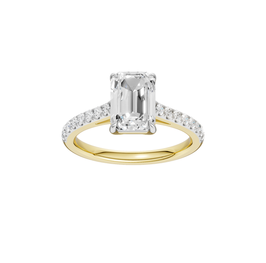 2.25ct Emerald Certified Solitaire Lab Diamond Ring