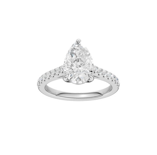2.25ct Pear Certified Solitaire Lab Diamond Ring