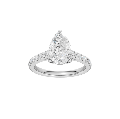2.25ct Pear Certified Solitaire Lab Diamond Ring