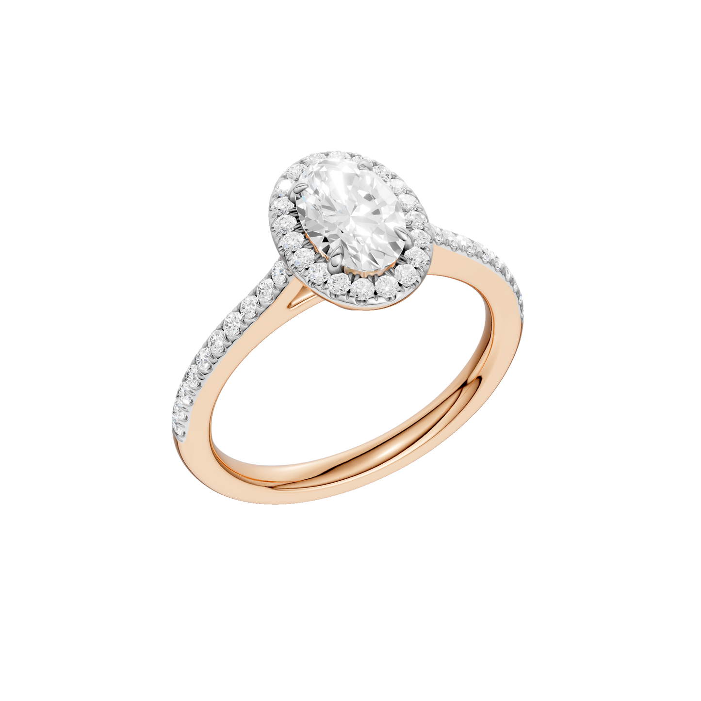 1.25ct Oval Certified Single Halo Lab Diamond Ring