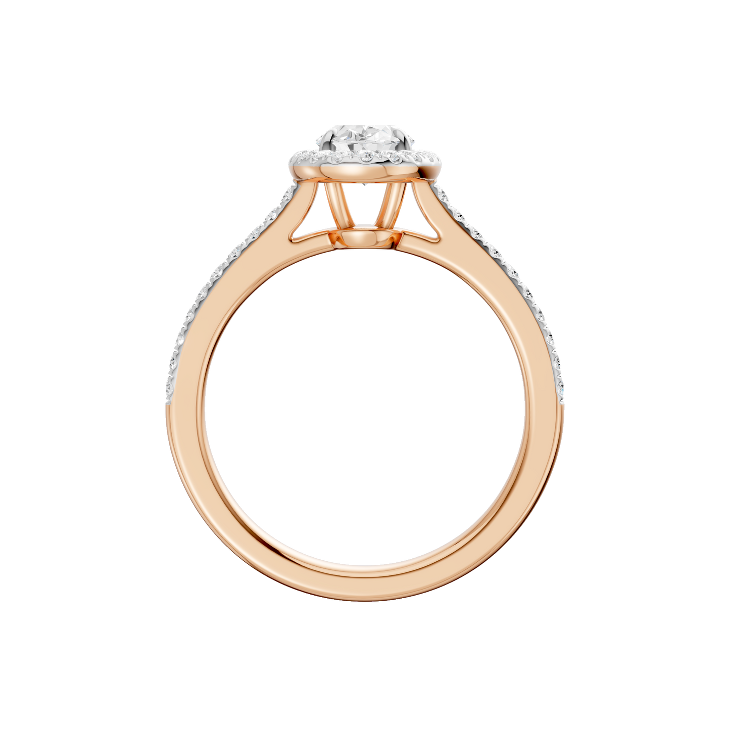 1.25ct Oval Certified Single Halo Lab Diamond Ring