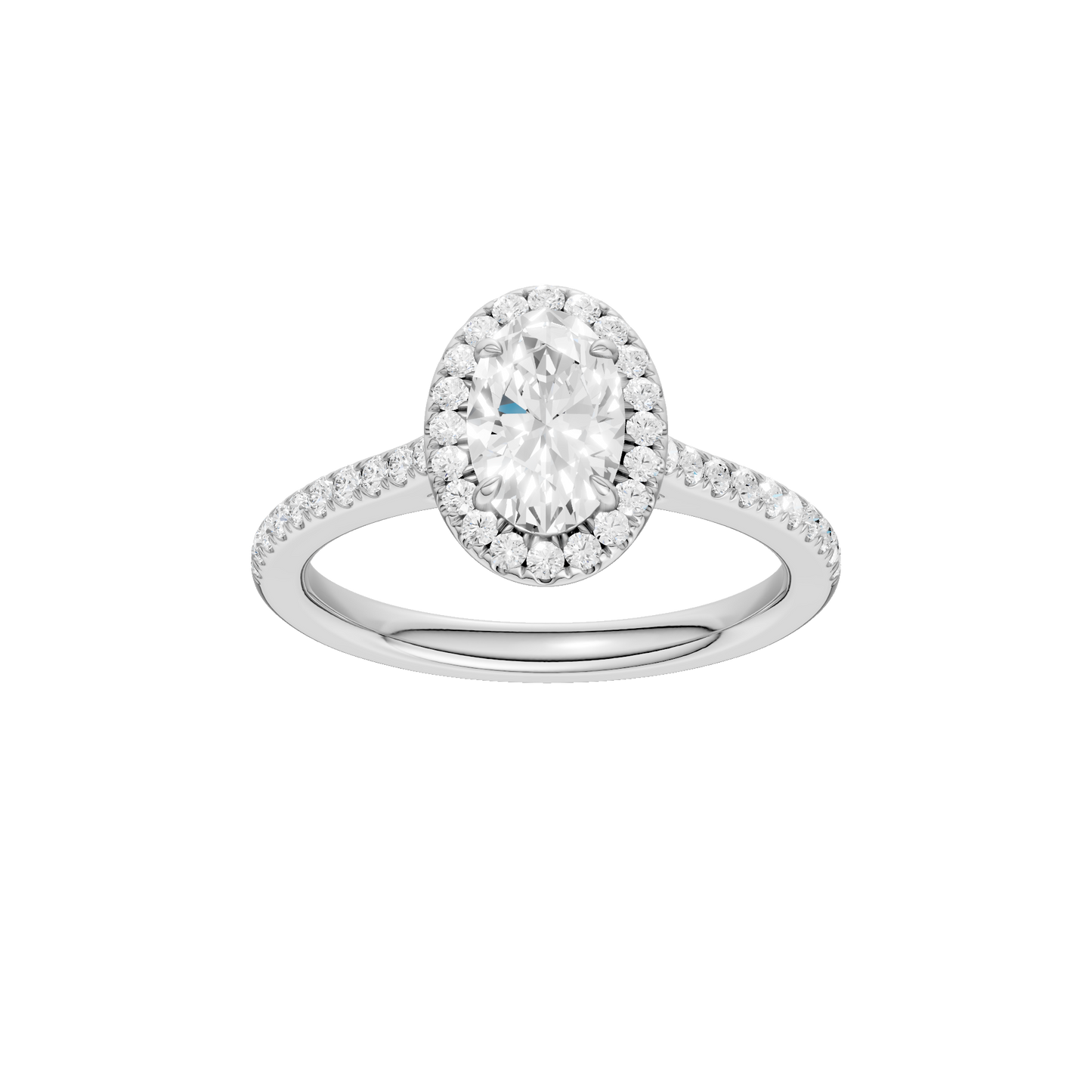 1.25ct Oval Certified Single Halo Lab Diamond Ring