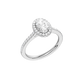 1.25ct Oval Certified Single Halo Lab Diamond Ring