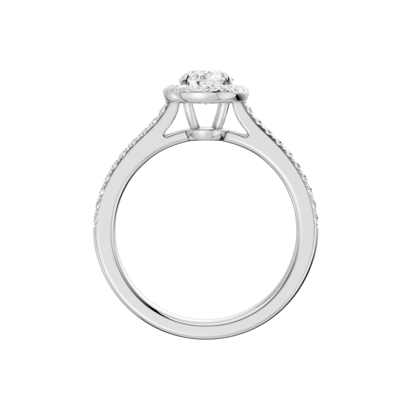 1.25ct Oval Certified Single Halo Lab Diamond Ring