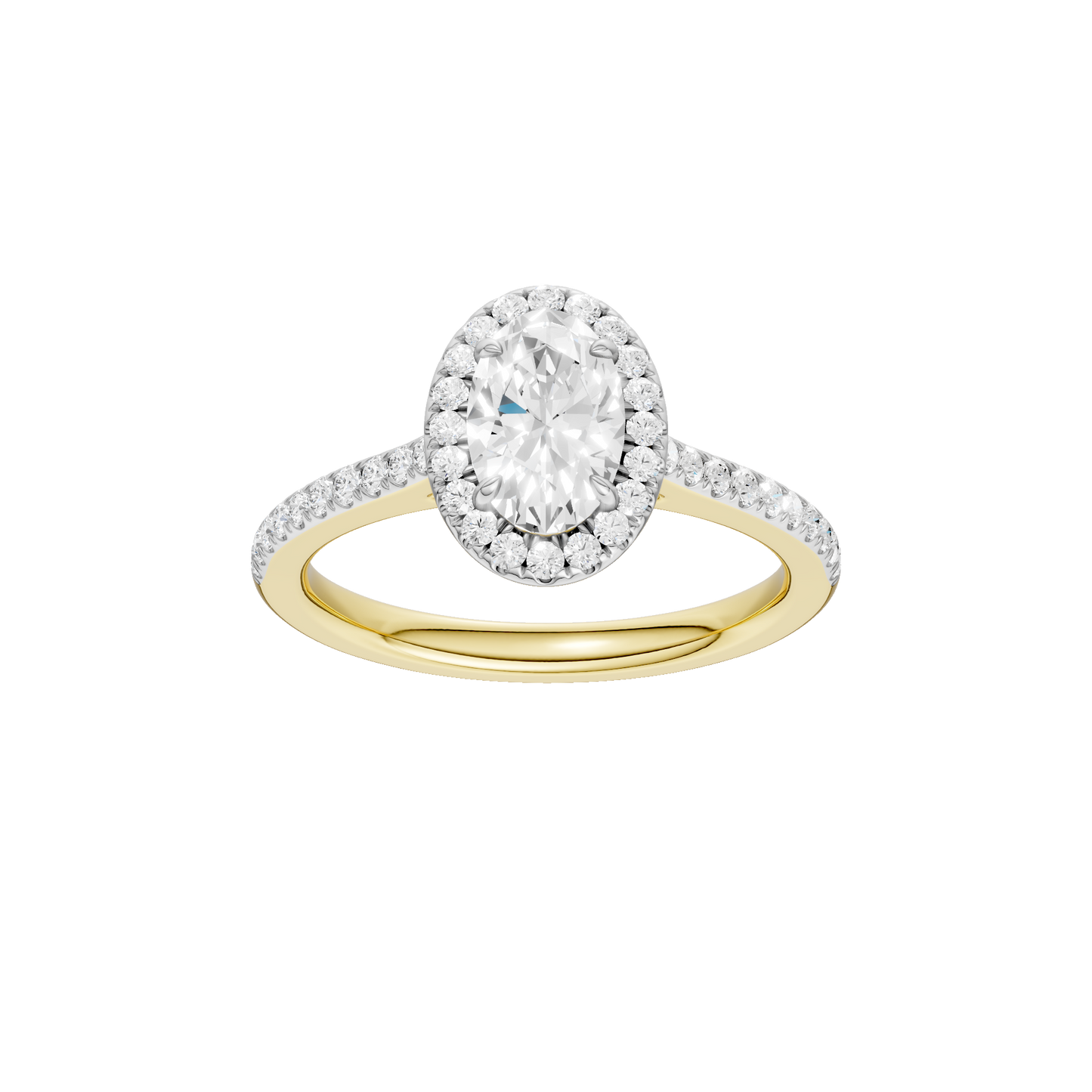 1.25ct Oval Certified Single Halo Lab Diamond Ring