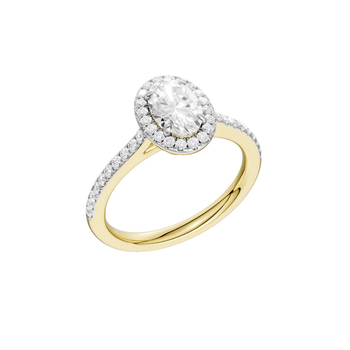 1.25ct Oval Certified Single Halo Lab Diamond Ring