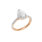 1.25ct Pear Certified Single Halo Lab Diamond Ring