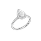 1.25ct Pear Certified Single Halo Lab Diamond Ring