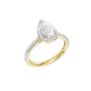 1.25ct Pear Certified Single Halo Lab Diamond Ring