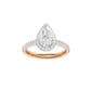 1.25ct Pear Certified Single Halo Lab Diamond Ring