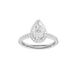 1.25ct Pear Certified Single Halo Lab Diamond Ring