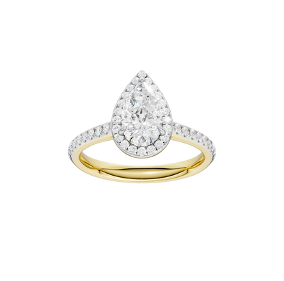 1.25ct Pear Certified Single Halo Lab Diamond Ring