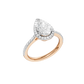 1.75ct Pear Certified Single Halo Lab Diamond Ring