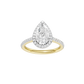 1.75ct Pear Certified Single Halo Lab Diamond Ring