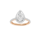 1.75ct Pear Certified Single Halo Lab Diamond Ring