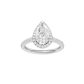 1.75ct Pear Certified Single Halo Lab Diamond Ring