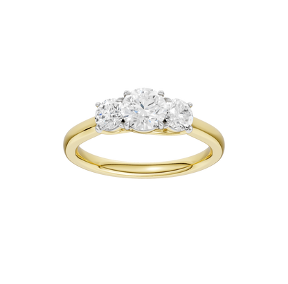 1.00ct Round Certified Three Stone Lab Diamond Ring