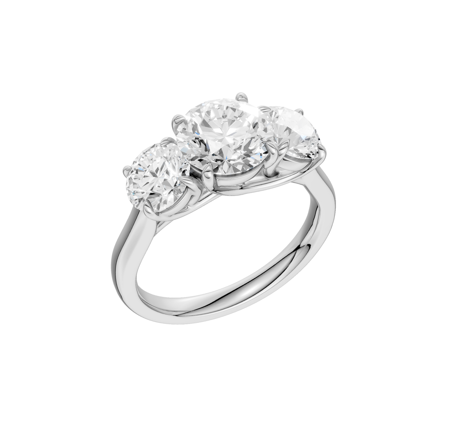 3.00ct Round Certified Three Stone Lab Diamond Ring