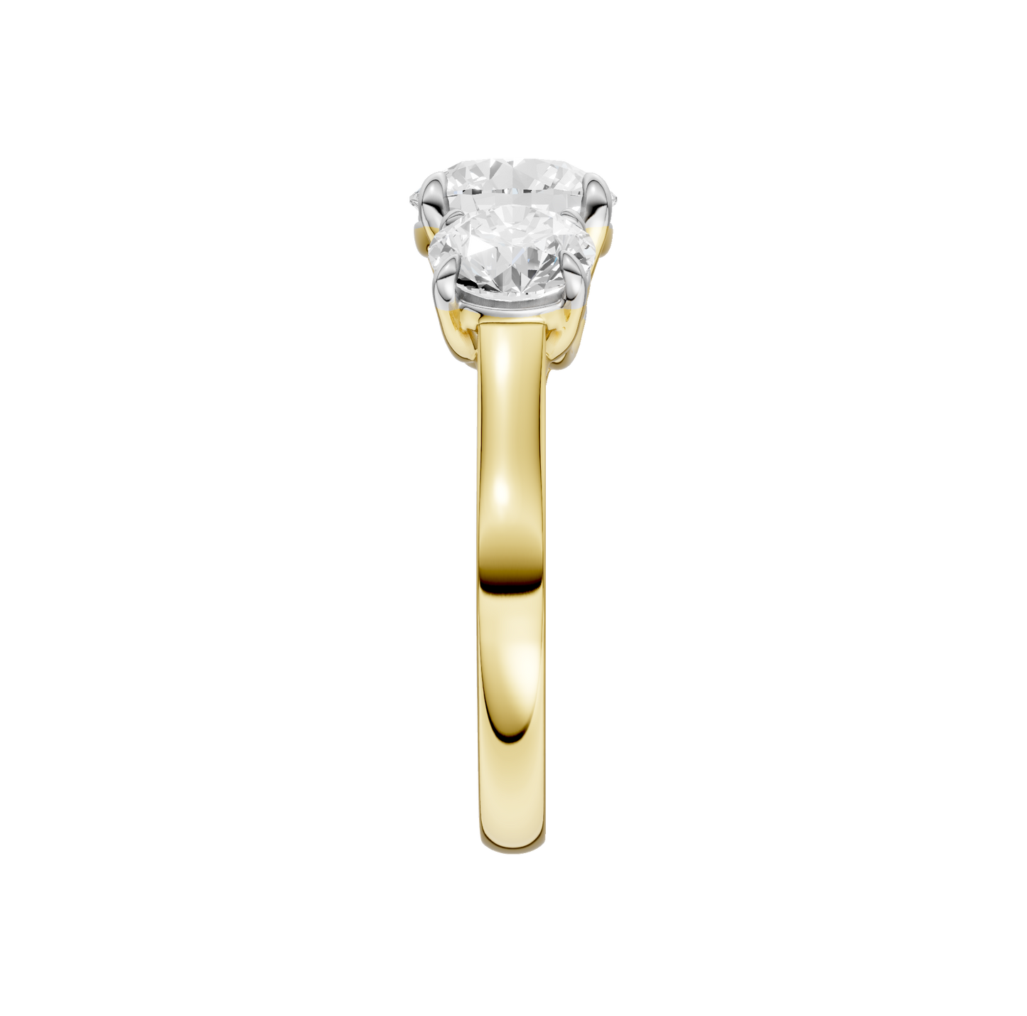 3.00ct Round Certified Three Stone Lab Diamond Ring