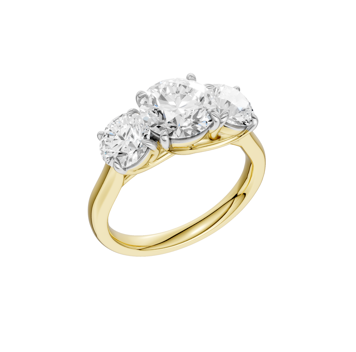 3.00ct Round Certified Three Stone Lab Diamond Ring