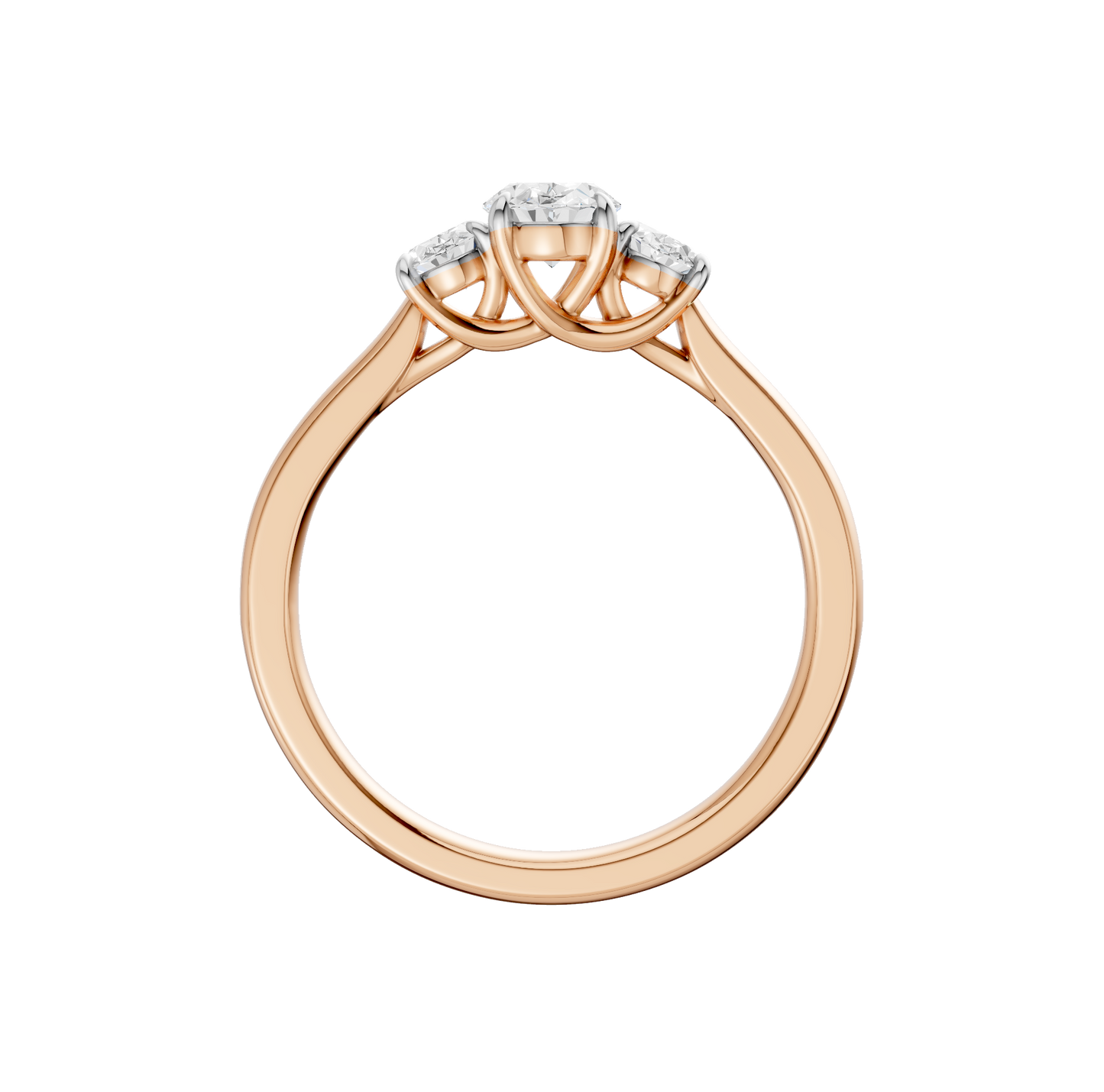 1.00ct Oval Certified Three Stone Lab Diamond Ring