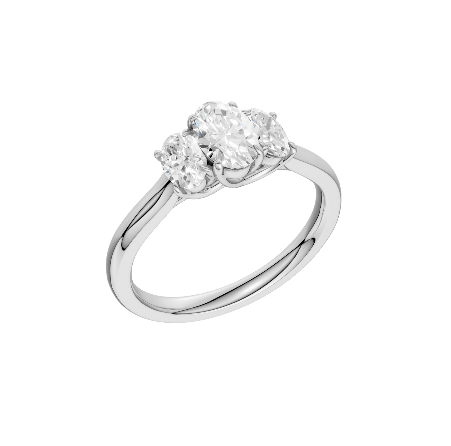 1.00ct Oval Certified Three Stone Lab Diamond Ring