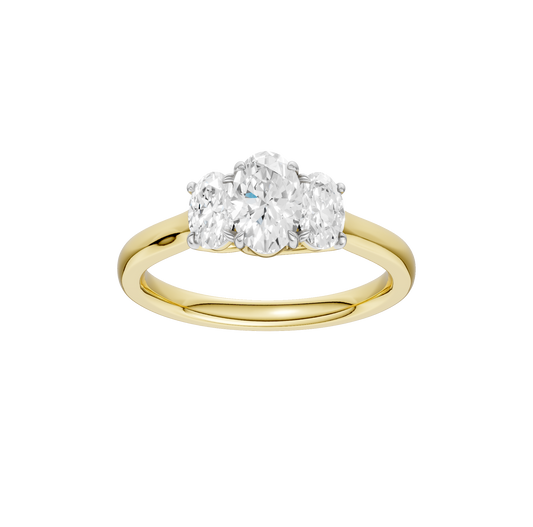 1.00ct Oval Certified Three Stone Lab Diamond Ring