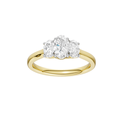 1.00ct Oval Certified Three Stone Lab Diamond Ring