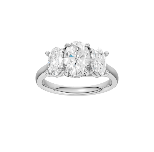 3.00ct Oval Certified Three Stone Lab Diamond Ring