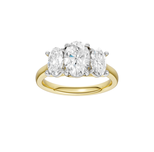 3.00ct Oval Certified Three Stone Lab Diamond Ring