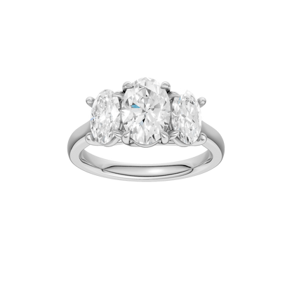 3.00ct Oval Certified Three Stone Lab Diamond Ring
