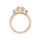 3.00ct Emerald Certified Three Stone Lab Diamond Ring