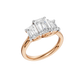 3.00ct Emerald Certified Three Stone Lab Diamond Ring