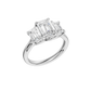 3.00ct Emerald Certified Three Stone Lab Diamond Ring